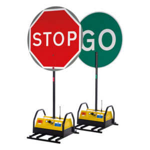 Robosign ™ (MK 3) Pair of Automatic Stop Go Signs Including Remote